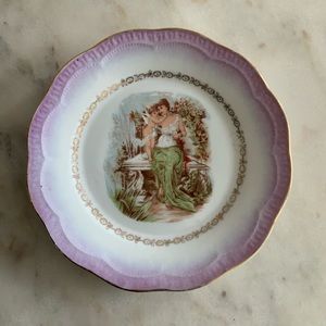 Cupid&Lovely Lady Painted Plate